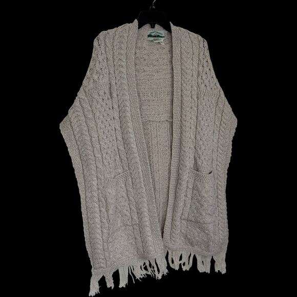 Aran Craft 100% Merino Wool Shawl Fringe Trim Parsnip Missy One Size - Picture 12 of 12